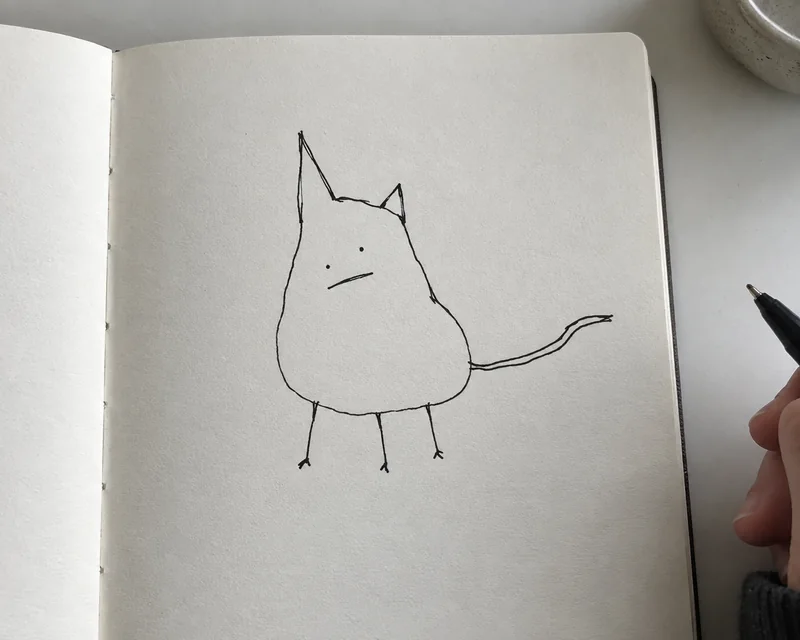 An original cat doodle concept