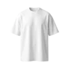 Front view of a premium blank, white oversized heavyweight t-shirt by Blnk, serving as the canvas for custom minimalist embroidery.