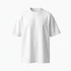 Front view of a premium blank, white oversized heavyweight t-shirt by Blnk, serving as the canvas for custom minimalist embroidery.