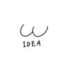 A minimalist line drawing of buttocks excreting the word IDEA, representing an ironic custom embroidery design for burnout apparel.